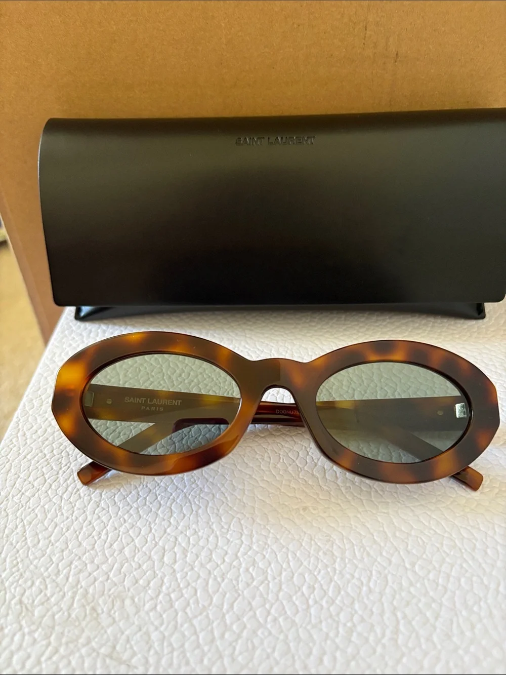 YSL  Havana/Tortoise frame with green lenses SL M136 S